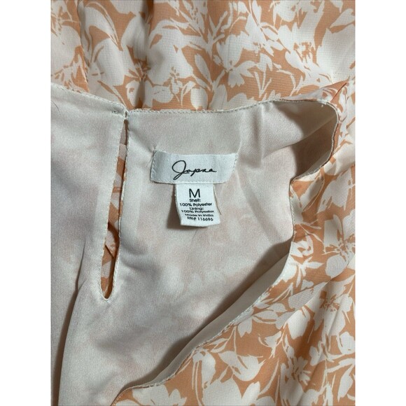 Japna Womens Sleeveless Dress Size Medium Coral Peach Color Lined Ruffled V Neck - Picture 6 of 7